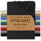 Extra Deep Fitted Bed Sheet 40cm Soft Plain Mattress Cover with Elastic Fit Easy Care Bedding for Daily Use