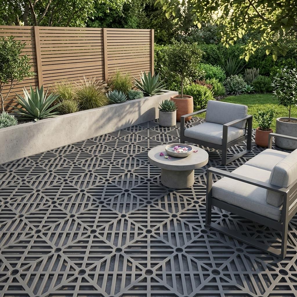 Interlocking Decking Tiles 30x30cm 10PC 20PC 30PC 40PC 50PC Outdoor Plastic Garden Flooring Tiles Patio Balcony Terrace Deck Tiles Grey