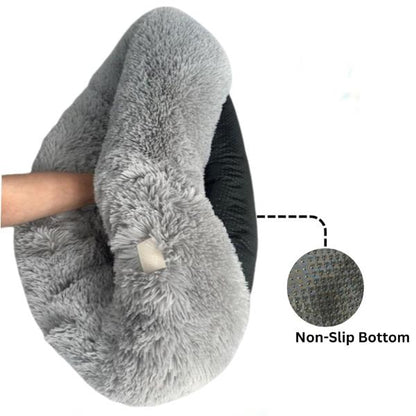 Pet Small Pet Bed Anti-Anxiety Dog Bed Soft Plush Shaggy Calming Cat Bed Non Slip Base Hypoallergenic Machine Washable Joint Support For Small Cats & Dogs