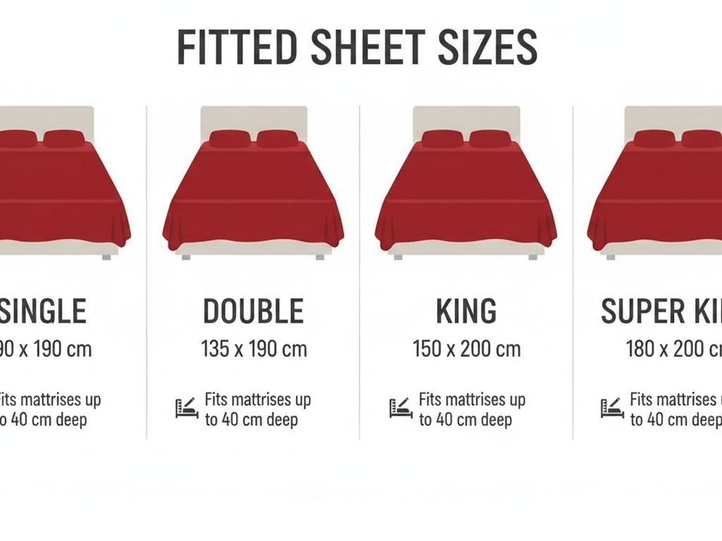 Extra Deep Fitted Bed Sheet 40cm Soft Plain Mattress Cover with Elastic Fit Easy Care Bedding for Daily Use