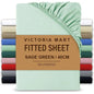 Extra Deep Fitted Bed Sheet 40cm Soft Plain Mattress Cover with Elastic Fit Easy Care Bedding for Daily Use
