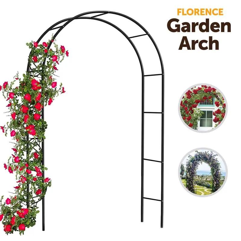 2.4M Garden Arch Trellis Metal Tubular Frame Climbing Plant Archway Arbour