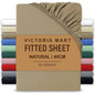 Extra Deep Fitted Bed Sheet 40cm Soft Plain Mattress Cover with Elastic Fit Easy Care Bedding for Daily Use