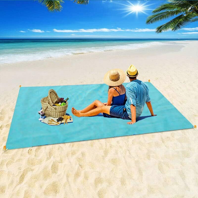 Extra Large Sandproof Beach Mat 200×150cm Waterproof Picnic Blanket Foldable Lightweight Outdoor Mat for Beach Camping Hiking Travel