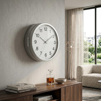 Secret Wall Clock with Hidden Storage Safe 25cm Diversion Safe Discreet Home Security Store Valuables Safely Modern Wall Clock UK