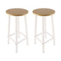 Solid Wood Bar Stools Set of 2 – Stylish Modern Breakfast Bar Seating with Durable Metal Legs, Space-Saving Kitchen Island Stools (3 Color Options)