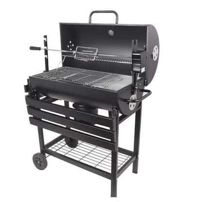 Premium Charcoal BBQ Grill with Rotisserie Spit Roaster – Outdoor Garden Barbecue Cooker for Parties, Camping & Summer Grilling UK