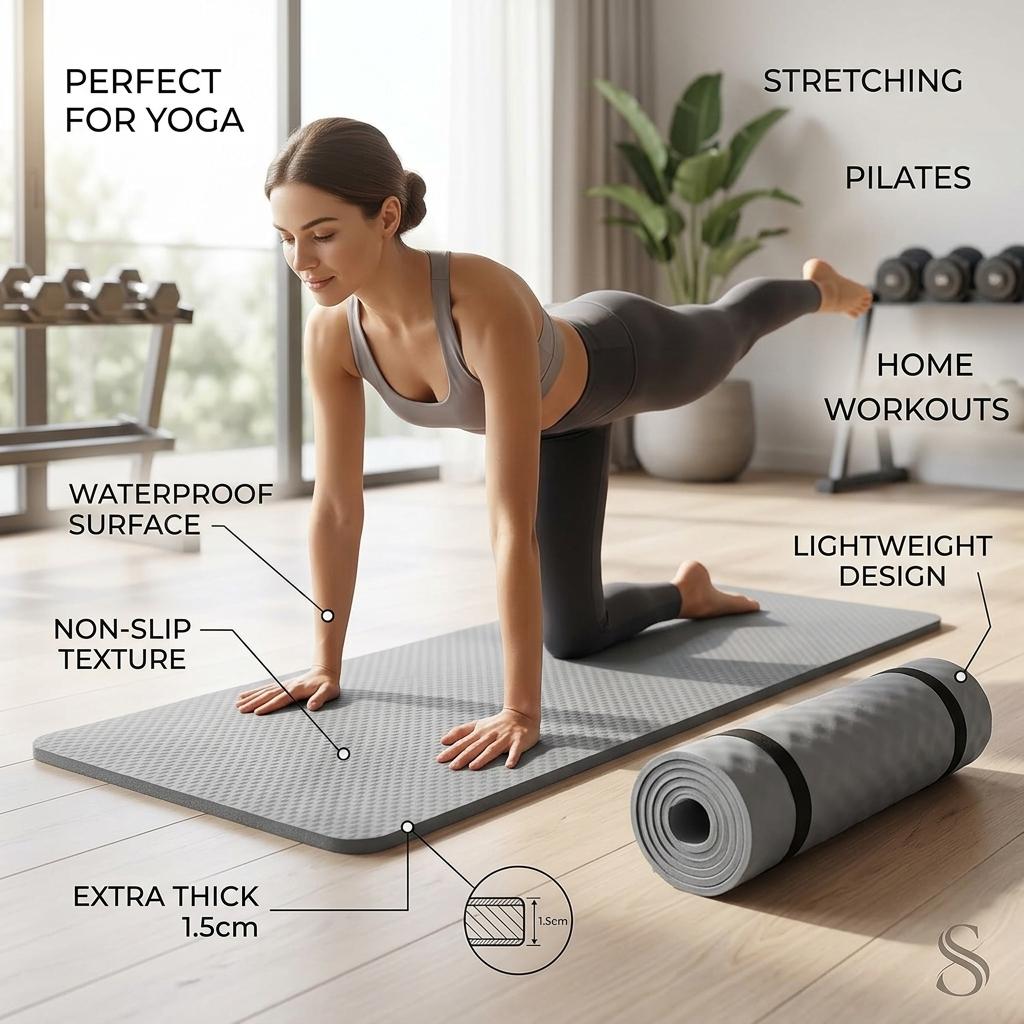Camping Mat Waterproof EVA Foam Sleeping Mat 180x50x1.5cm Lightweight Roll Up Yoga Exercise Mat with Elastic Straps for Hiking Travel