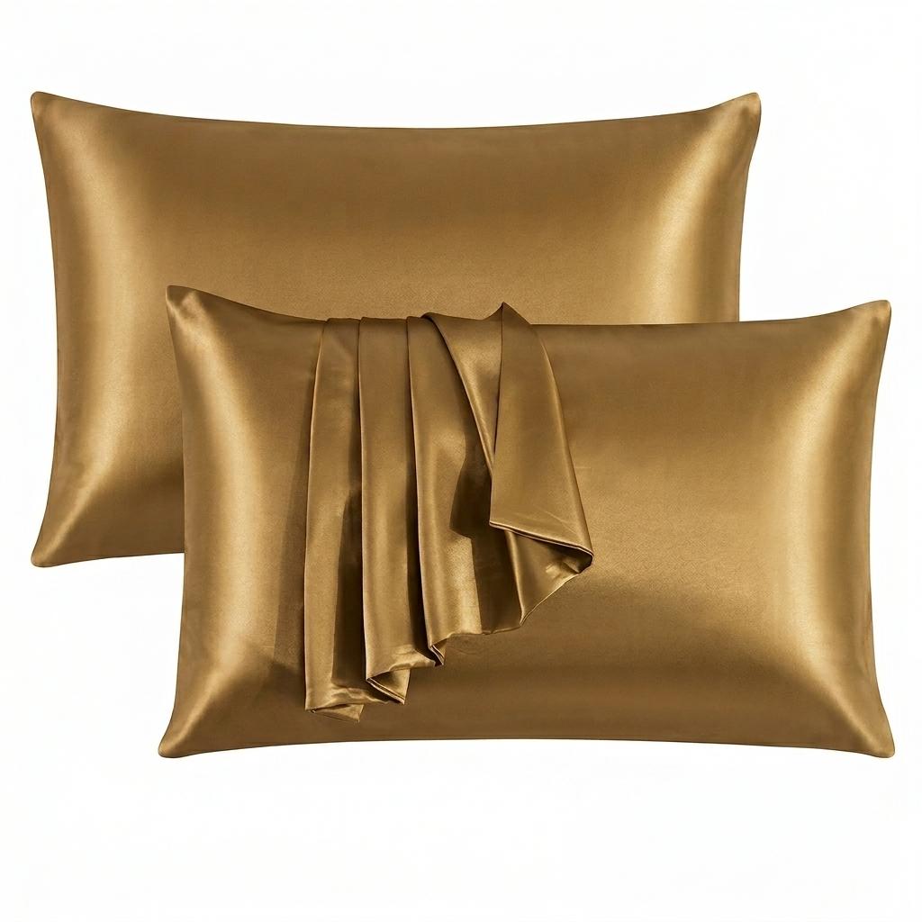 Satin Silk Pillowcases for Hair and Skin 2 Pack Standard Size 50x75cm Envelope Closure Pillow Case