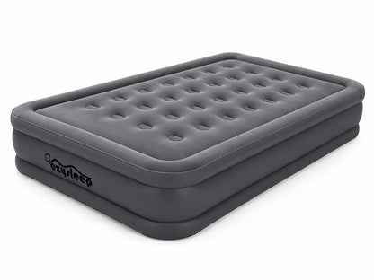 Deluxe Self Inflating Air Bed Single and Double Portable Inflatable Mattress with Built-In Pump Waterproof Flocked Top Camping Guest Bed UK