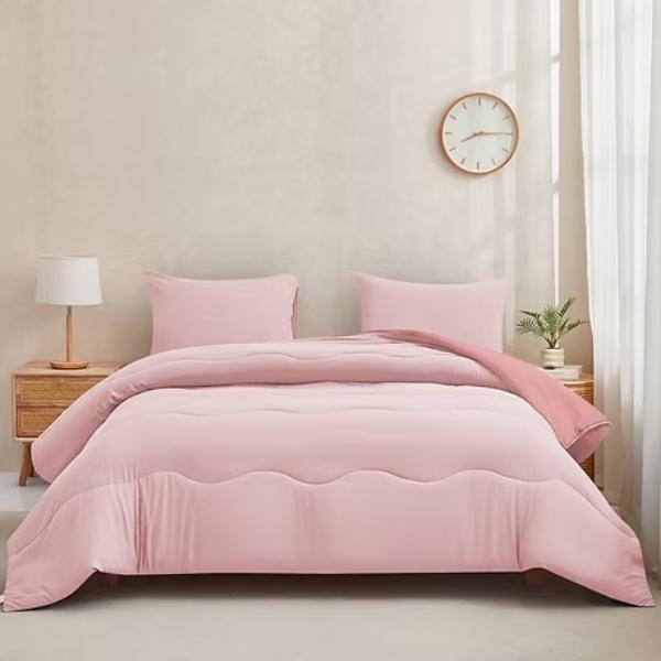 10.5 Tog Coverless Reversible Microfiber Duvet Set With Pillowcase – Single, Double, King – Soft, Breathable and Lightweight All-Season Quilt with Pillowcase – Machine Washable Bedding