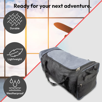 32 Inch 2 in 1 Large Capacity Travel Bag with Wheels Lightweight Rolling Weekend Luggage for Men and Women, Collapsible Storage Suitcase Alternative