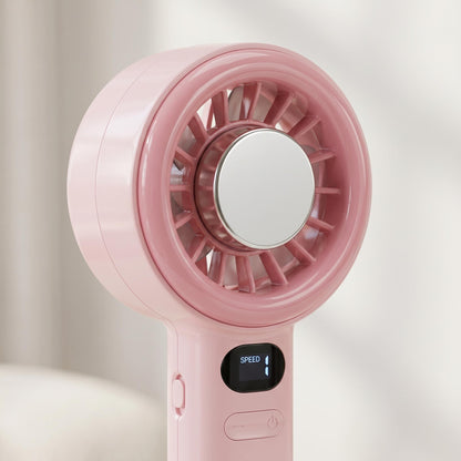Portable Handheld Fan with Digital Display – Rechargeable Mini Cooling Fan, Adjustable Speed Personal Fan for Travel, Office & Outdoor Use