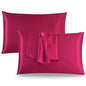 Satin Silk Pillowcases for Hair and Skin 2 Pack Standard Size 50x75cm Envelope Closure Pillow Case