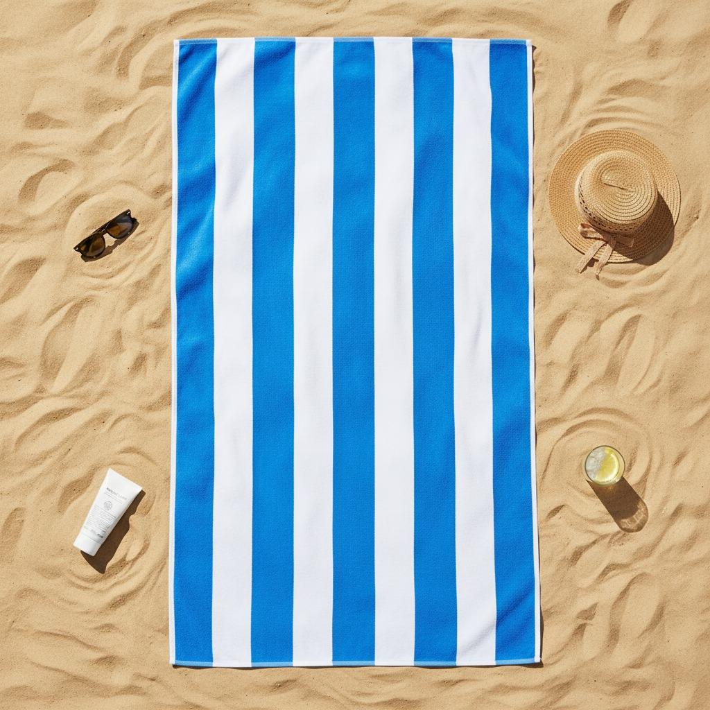 Sand Free Beach Towel Extra Large 100x200cm Kabana Stripe Quick Dry Microfibre Towel for Beach, Pool & Travel
