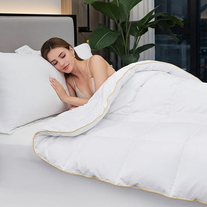 Luxury Feather & Down Duvet Quilt 100% Cotton Cover Warm Soft Breathable Bedding Single Double King Super King Multiple Tog