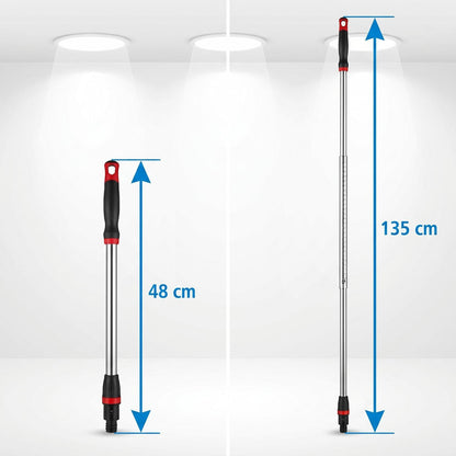 Deluxe Spin Mop and Bucket Set with Stainless Steel Handle Microfibre Mop Heads and Foot Pedal