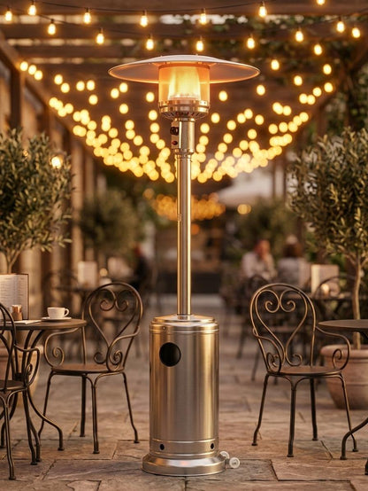Outdoor Freestanding Gas Patio Heater with Adjustable Heat Control & Easy Ignition – Garden Terrace Outdoor Standing Heater for Patio, Balcony & Backyard Heating