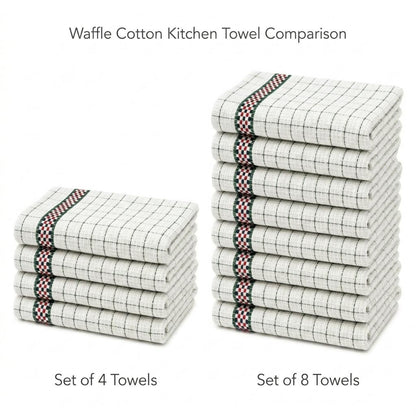 Cotton Waffle Weave Tea Towels Set of 4 Soft Absorbent Kitchen Towels for Drying Dishes and Cleaning