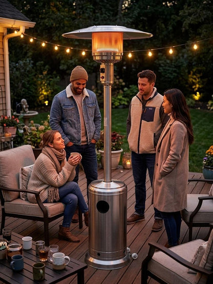 Outdoor Freestanding Gas Patio Heater with Adjustable Heat Control & Easy Ignition – Garden Terrace Outdoor Standing Heater for Patio, Balcony & Backyard Heating