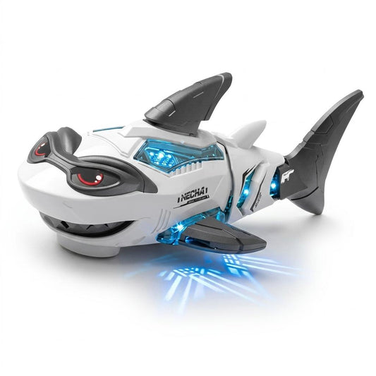 Electric Shark Toy with Light & Sound Moving Action Kids Interactive Toy Grey White UK