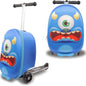 2-in-1 Kids Scooter Suitcase 18 Inch Foldable Ride-On Children's Luggage 25L Lightweight Travel Case with Smooth Wheels for Boys & Girls 5+