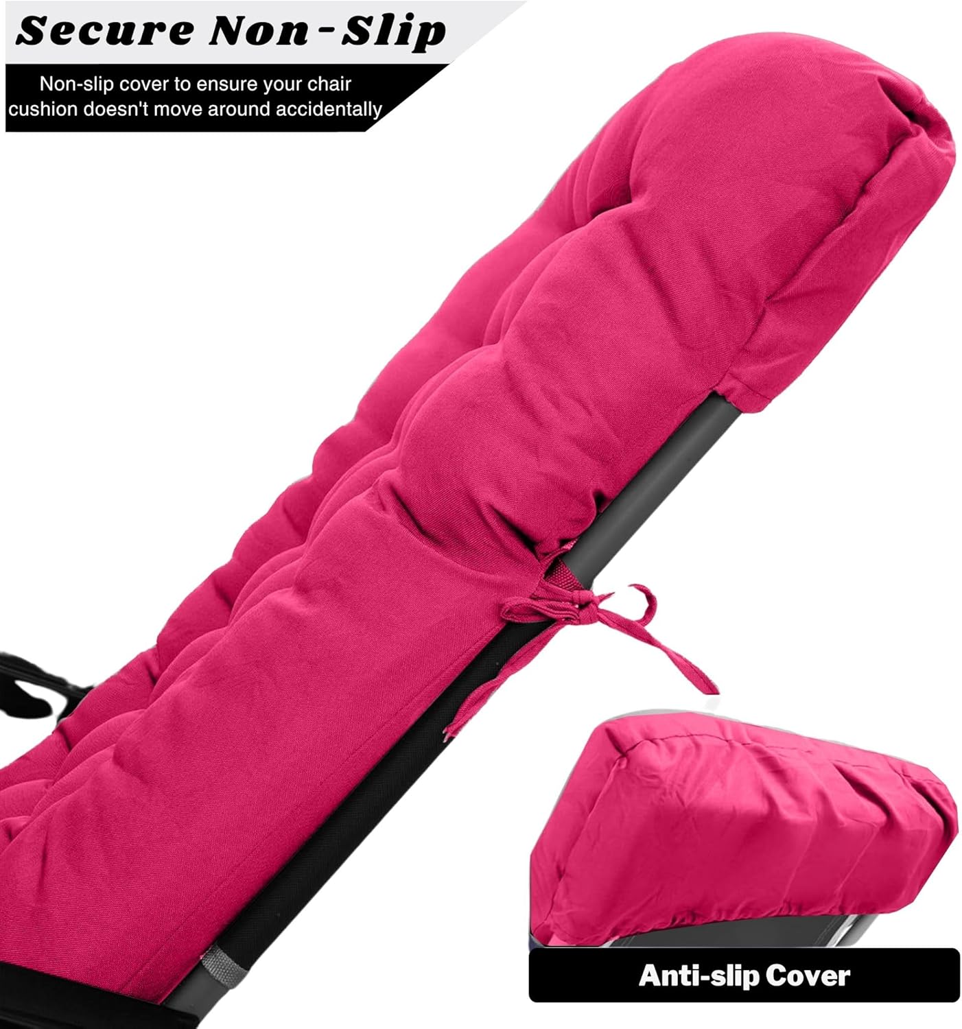 Extra Thick 8Cm Full Length Zero Gravity Chair Only Cushion Soft Padded Seat with Ties Quilted & Breathable Fabric for Recliners Patio Chairs Garden Loungers (170 x 53 x 8 cm)