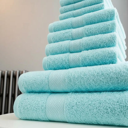 10 Pieces Premium Egyptian Cotton Towel Bale set Hotel Quality Face Hand & Bath Towels Soft & Absorbent 500GSM