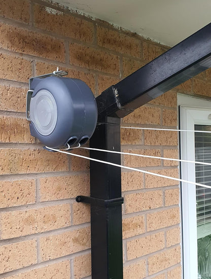 26m Dual Retractable Washing Line Wall Mounted Clothes Airer Indoor Outdoor Heavy Duty Space Saving Laundry Dryer Auto Lock System