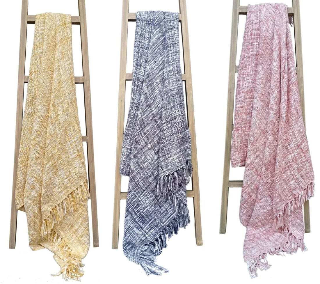 Throw Luxury Blankets Tesselled Decorative Throws for Sofa Bed Blanket