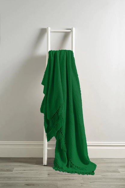 Knitted Throw 100% Cotton Blanket Perfect for Snuggling On Sofa Bed Soft Warm & Irresistibly Chic Blankets Throw