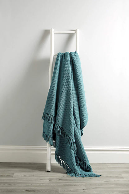 Knitted Throw 100% Cotton Blanket Perfect for Snuggling On Sofa Bed Soft Warm & Irresistibly Chic Blankets Throw