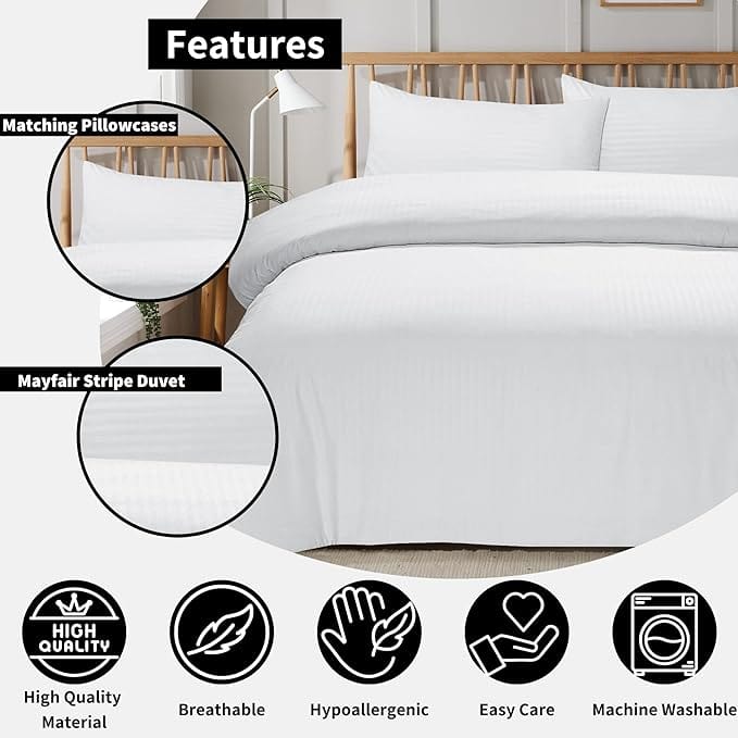 Plain Bedding Duvet Covers stripe Bed Sets Single Double King Size Quilt Covers