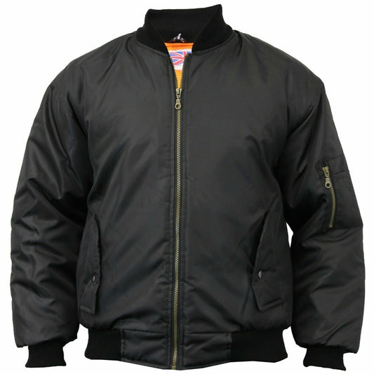 Mens MA1 Biker Bomber Jacket Fly Military Army Pilot Security Harrington Padded