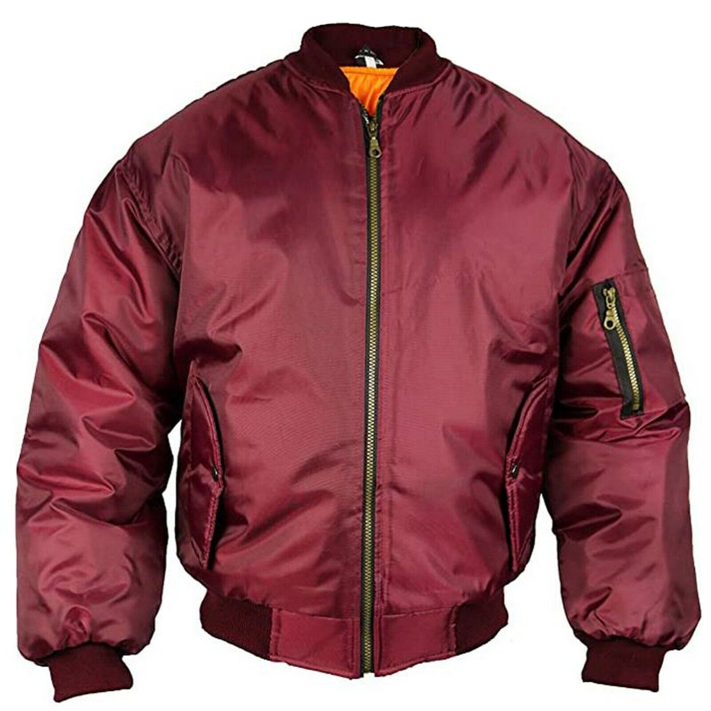 Mens MA1 Biker Bomber Jacket Fly Military Army Pilot Security Harrington Padded