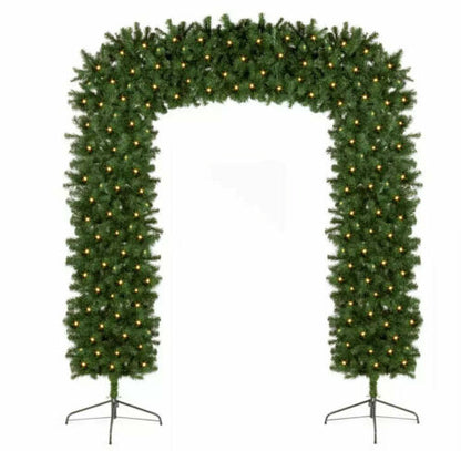 Pre Lit Christmas Tree Arch 2.4m Tall Outdoor Xmas Decoration 300-500 LED Lights